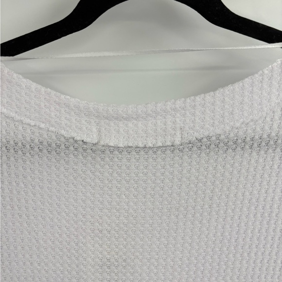 We The Free people Thermal WaffleKnit Oversized White LongSleeve Shirt Medium - Picture 9 of 16